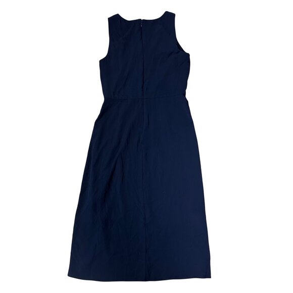Navy Blue Sleeveless Dress Size 6 Lauren Ralph Lauren Womens Mid Length Ruffle - Picture 3 of 10